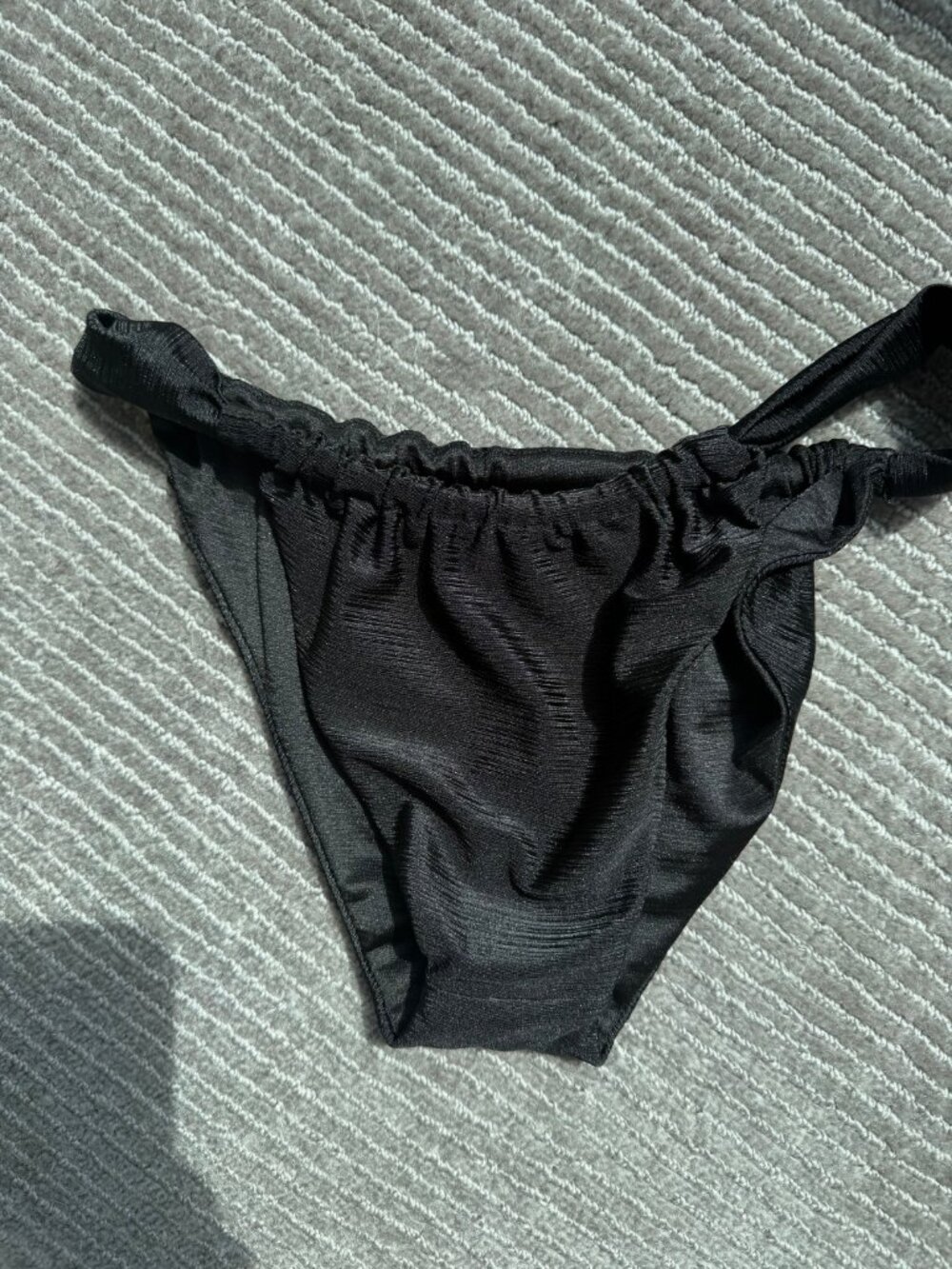 Divino Seas Black Ruched Crinkle Bikini Bottom S